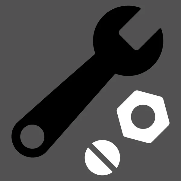 Skiftnyckel och nötter ikonen — Stock vektor