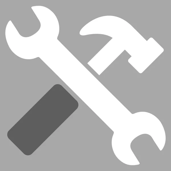 Ícone de martelo e chave —  Vetores de Stock