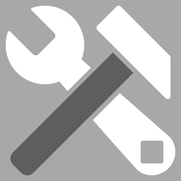 Icono de martillo y llave inglesa — Vector de stock