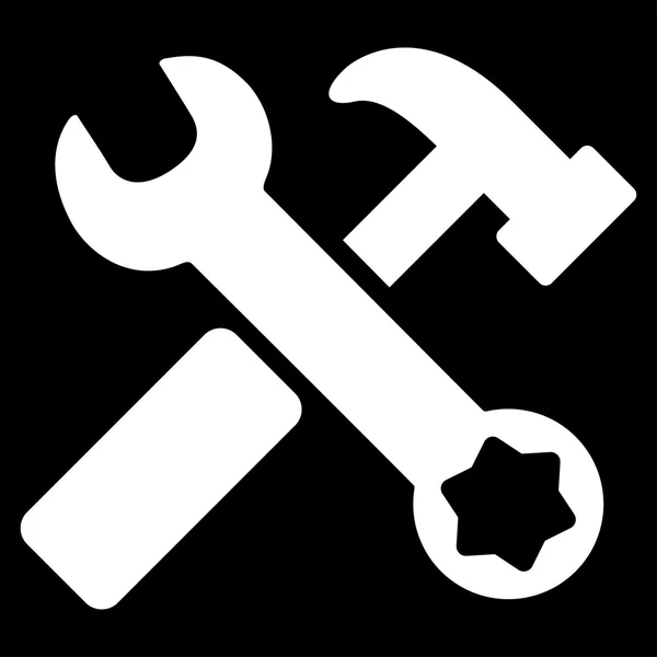 Иконка молотка и гаечного ключа — стоковый вектор