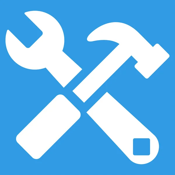 Icono de martillo y llave inglesa — Vector de stock