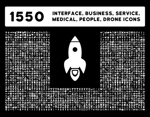 Interface, Entreprise, Outils, Personnes, Médical, Récompenses Icônes vectorielles — Image vectorielle