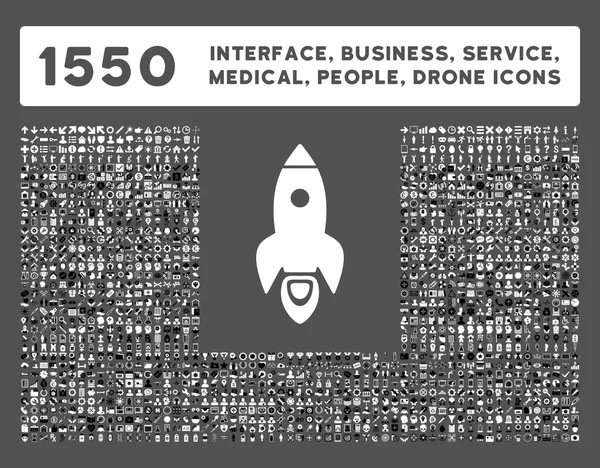 Interface, Entreprise, Outils, Personnes, Médical, Récompenses Icônes vectorielles — Image vectorielle