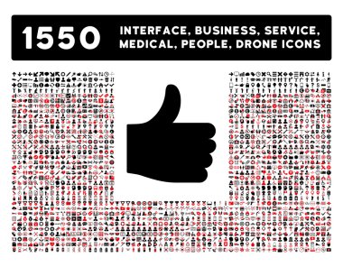 Thumb Up Icon and More Interface, Business, Tools, People, Medical, Awards Flat Vector Icons