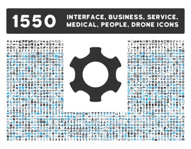 Gear Icon and More Interface, Business, Tools, People, Medical, Awards Flat Vector Icons
