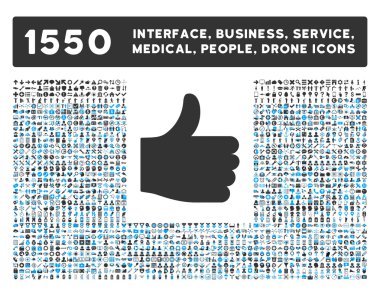 Thumb Up Icon and More Interface, Business, Tools, People, Medical, Awards Flat Vector Icons