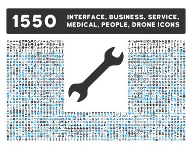 Wrench Icon and More Interface, Business, Tools, People, Medical, Awards Flat Vector Icons clipart