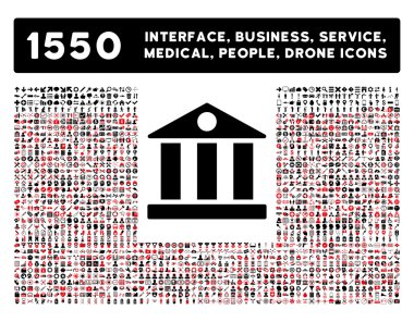 Bank Icon and More Interface, Business, Tools, People, Medical, Awards Flat Vector Icons