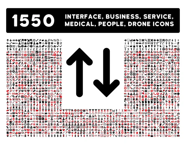 Ícone vertical e mais Interface, Negócios, Ferramentas, Pessoas, Médico, Ícones de vetor plana de prêmios — Vetor de Stock