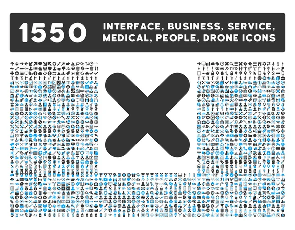 Cancelar Icono y Más Interfaz, Negocio, Herramientas, Personas, Médico, Premios Iconos de Vectores Planos — Vector de stock