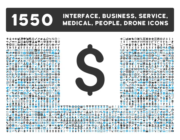 Dollar Icon y más Interfaz, Negocio, Herramientas, Personas, Médico, Premios Iconos de Vectores Planos — Vector de stock