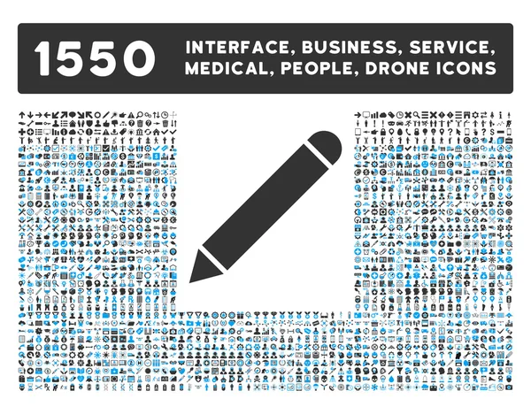 Icono de lápiz y más Interfaz, Negocio, Herramientas, Personas, Médicos, Premios Iconos de Vectores Planos — Vector de stock