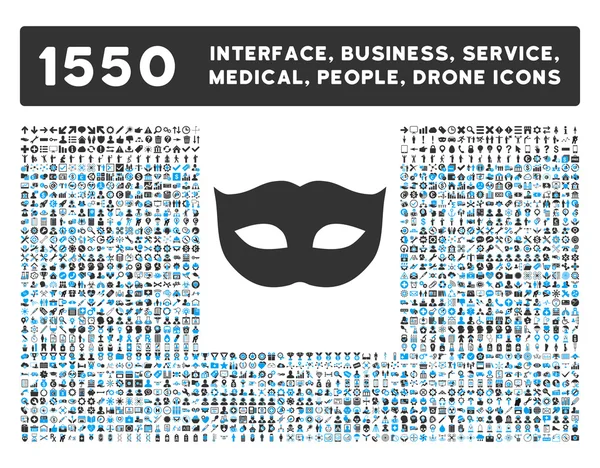 Icône de masque de confidentialité et plus Interface, Entreprise, Outils, Personnes, Médical, Prix Icônes vectorielles plates — Image vectorielle