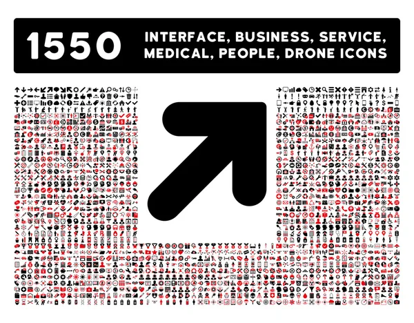 Arrow Up Icône droite et plus Interface, Entreprise, Outils, Personnes, Médical, Prix Icônes vectorielles plates — Image vectorielle