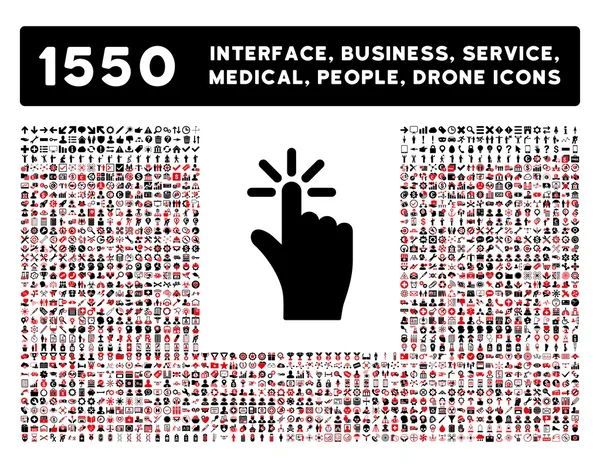 Haga clic en Icono y más Interfaz, Negocio, Herramientas, Personas, Médico, Premios Iconos de vectores planos — Vector de stock