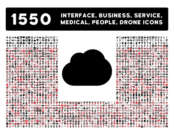 Cloud Icône et plus Interface, Entreprise, Outils, Personnes, Médical, Récompenses Icônes vectorielles plates — Image vectorielle