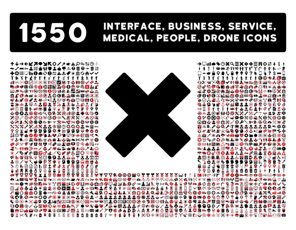 Eliminar icono y más interfaz, Negocio, Herramientas, Personas, Médico, Premios iconos de vectores planos — Vector de stock