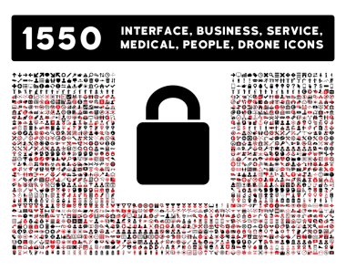 Lock Icon and More Interface, Business, Tools, People, Medical, Awards Flat Vector Icons