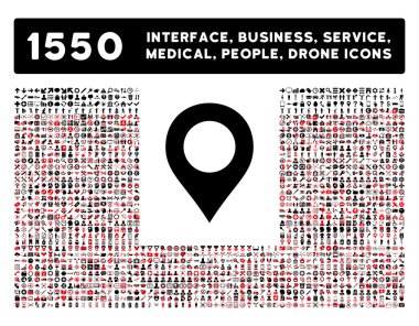 Harita işareti simgesi ve daha fazla arabirim, iş, araçlar, insanlar, tıbbi, düz vektör simgeler Ödülleri