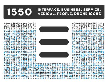 Menu Icon and More Interface, Business, Tools, People, Medical, Awards Flat Vector Icons