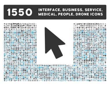 Mouse Pointer Icon and More Interface, Business, Tools, People, Medical, Awards Flat Vector Icons