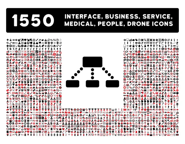 Icône Hierachy et plus Interface, Entreprise, Outils, Personnes, Médical, Prix Icônes vectorielles plates — Image vectorielle