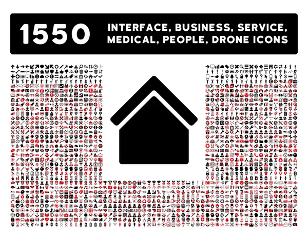 Home-Symbol und mehr Schnittstelle, Geschäft, Werkzeuge, Menschen, Medizin, Auszeichnungen flache Vektor-Symbole — Stockvektor