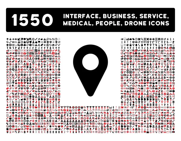 Χάρτης δείκτη εικονίδιο και περισσότερες διασύνδεση επιχειρήσεων, εργαλεία, άνθρωποι, ιατρική, βραβεία, έπαθλα επίπεδη διανυσματικές εικόνες — Διανυσματικό Αρχείο