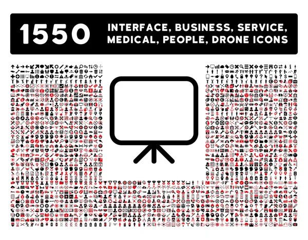 Icône d'écran de présentation et plus Interface, Entreprise, Outils, Personnes, Médical, Prix Icônes vectorielles plates — Image vectorielle