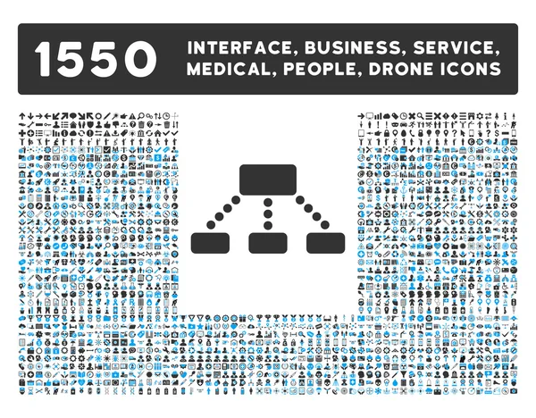 Hierachy Icono y Más Interfaz, Negocio, Herramientas, Personas, Médico, Premios Iconos de Vectores Planos — Vector de stock