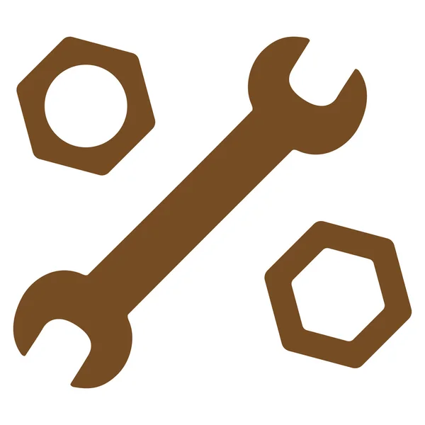 Wrench And Nuts Icon — Stock Vector