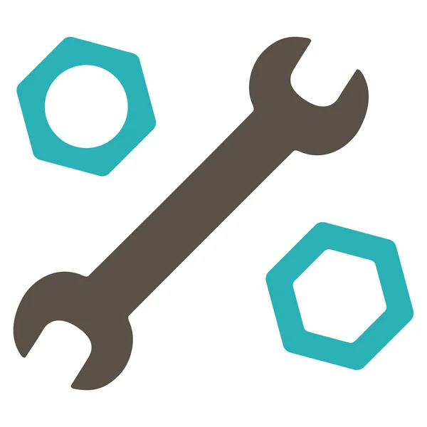 Wrench And Nuts Icon — Stock Vector