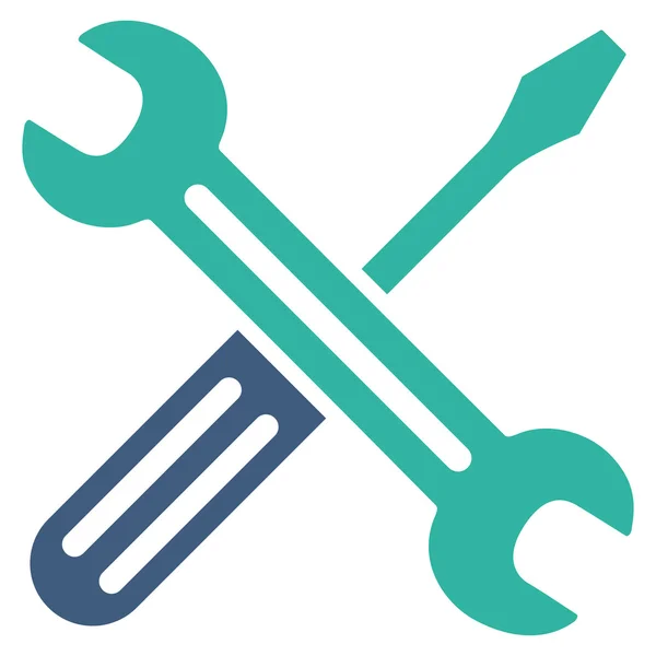 Ícone de chave de fenda e chave de fenda — Vetor de Stock