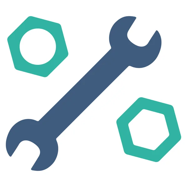 Llave y tuercas icono — Vector de stock