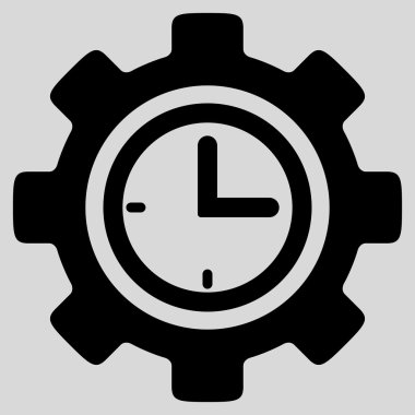 Zaman kurulum düz simgesi