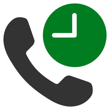 Telefon zaman düz simgesi