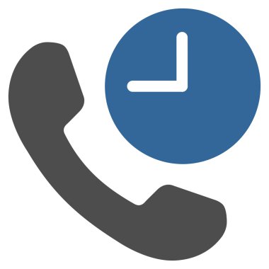 Telefon zaman düz simgesi