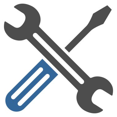 Somun anahtarı ve tornavida simgesi