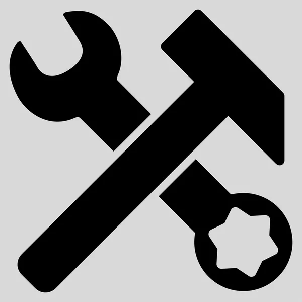 Иконка молотка и гаечного ключа — стоковый вектор