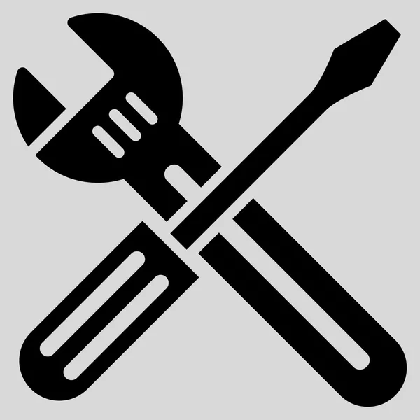 Spanner And Screwdriver Flat Icon — Stock Vector