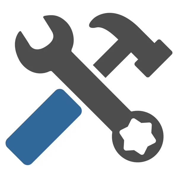 Hammer And Wrench Flat Icon — Stock Vector