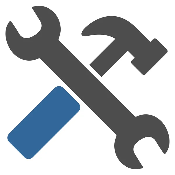 Hammer and Wrench Flat Icon — стоковый вектор