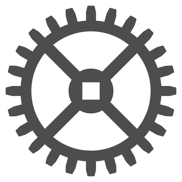 Gear platte klokpictogram — Stockvector