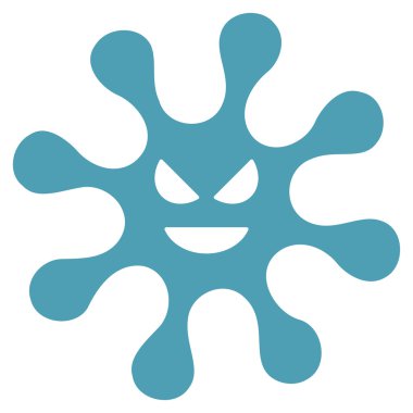 Kötü bakteri düz simgesi