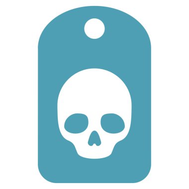 Kafatası etiketi düz simgesi