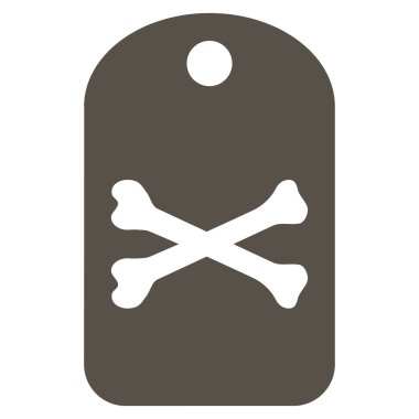 Ölüm etiketi düz simgesi