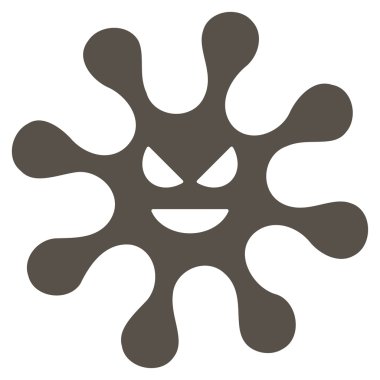 Kötü bakteri düz simgesi