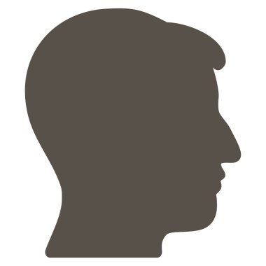 Adam kafa düz simgesi