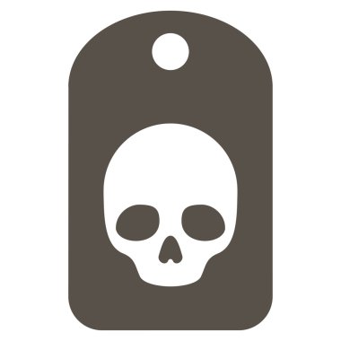 Kafatası etiketi düz simgesi