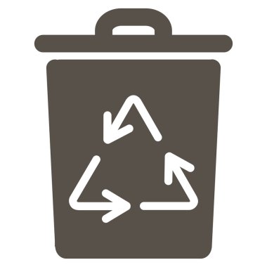 Trash-can düz simgesi
